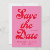 Save The Date Rétro rouge rose minimal Enregistrer la date (Devant)