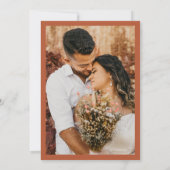 Save The Date Retro Script Boho Arch Photo Terracotta Mariage (Dos)