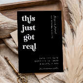 Save The Date Rétro Script Ça Devient Réel Drôle Gras Mariage