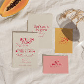 Save The Date Retro Simple Bright Funky Bold Modern Boho Mariage