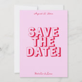 Save The Date Retro Simple Bright Funky Bold Modern Mariage (Devant)