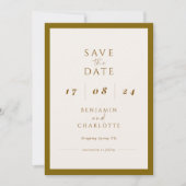 Save The Date Retro Simple Noir & Blanc Mariage enregistrer la d (Devant)