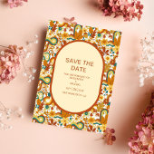 Save The Date Retro Super 70's thème Muted Tones Mariage Enregis