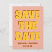 Save The Date Retro Super Bold & Bright Boho Mariage Qr Code (Devant)