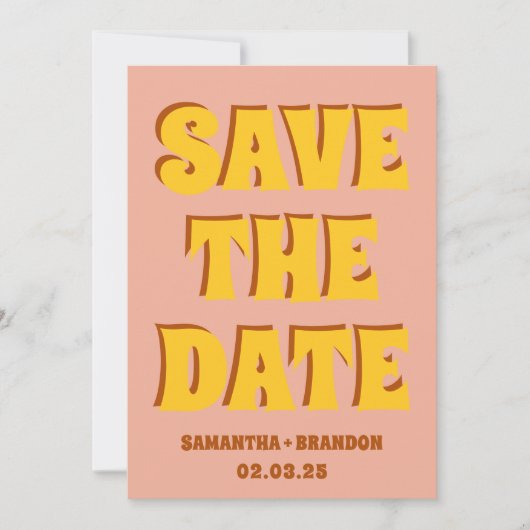 Save The Date Retro Super Bold & Bright Boho Mariage Qr Code (Devant)