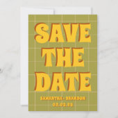 Save The Date Retro Super Bold & Bright Boho Mariage Qr Code (Devant)