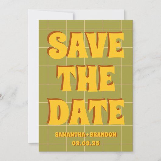 Save The Date Retro Super Bold & Bright Boho Mariage Qr Code (Devant)
