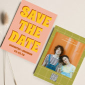 Save The Date Retro Super Bold & Bright Boho Mariage Qr Code
