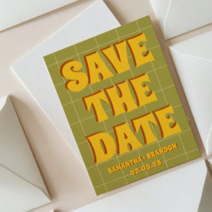 Save The Date Retro Super Bold & Bright Boho Mariage Qr Code