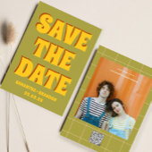 Save The Date Retro Super Bold & Bright Boho Mariage Qr Code
