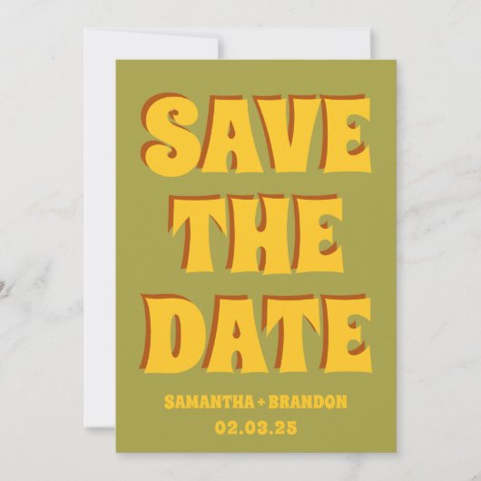 Save The Date Retro Super Bold & Bright Boho Mariage Qr Code (Devant)