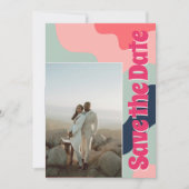Save The Date Retro Super Bold Waves Typographie Photo (Devant)