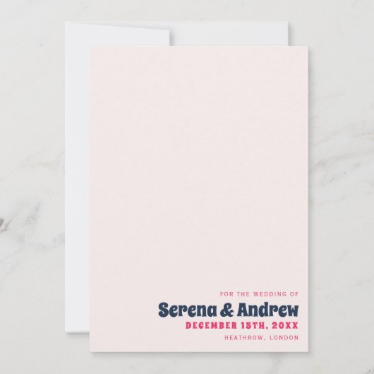 Save The Date Retro Super Bold Waves Typographie Photo (Dos)