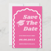Save The Date Retro Super Gras Rose Wavy Grad Casquette Grad Gra (Devant)