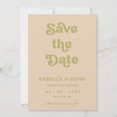 Save The Date Retro Super les années 70 Cute Green Photo Mariage (Devant)