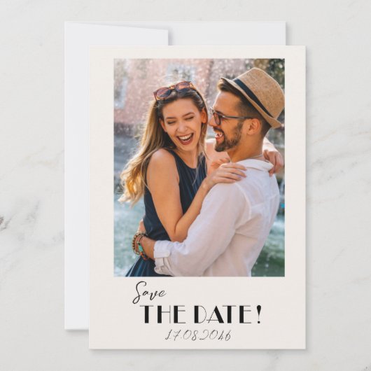 Save The Date Retro Texte et mariage photo enregistrer la date (Devant)
