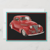 Save The Date Retro Turquoise & Rouge 1939 Coupe 85e anniversair (Dos)