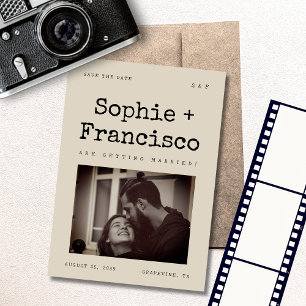 Save The Date Retro Type de machine à écrire Texte Mariage photo