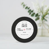 Save The Date Rétro Unique Vinyl Enregistrement Mariage Enregist (Debout devant)