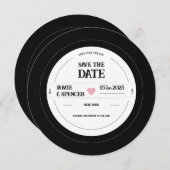 Save The Date Rétro Unique Vinyl Enregistrement Mariage Enregist (Devant / Derrière)