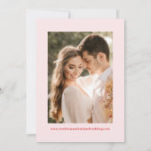 Save The Date Retro Valentine Wedding Photo Red Pink (Dos)