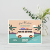 Save The Date Retro van mariage (Debout devant)