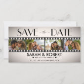 Save The Date Retro Vignette Photo Collage bande film (Devant)