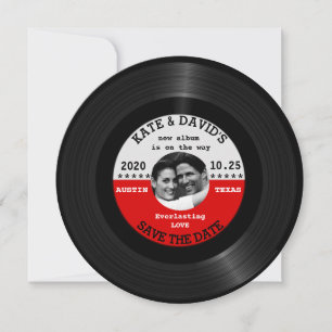 Save The Date Retro Vinyl Enregistrer Photo Enregistrer La Date 