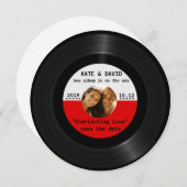 Save The Date Retro Vinyl Enregistrez votre photo Enregistrer la (Devant / Derrière)