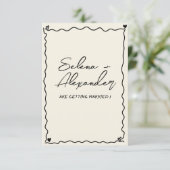 Save The Date Retro Whimsical manuscrit à la main (Debout devant)