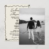Save The Date Retro Whimsical manuscrit à la main (Devant / Derrière)