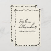 Save The Date Retro Whimsical manuscrit à la main (Devant / Derrière)