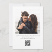 Save The Date Retro White Text Overlay 2 Photo QR Code Mariage (Dos)