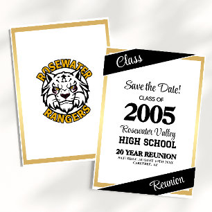 Save The Date Réunion de classe de la mascotte Black Gold