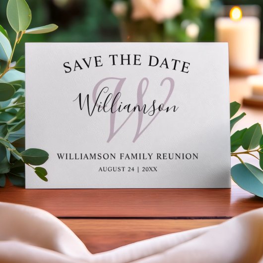 Save The Date Réunion de famille Monogramme Simple