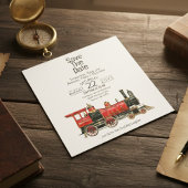 Save The Date Réunion de la famille du train rouge