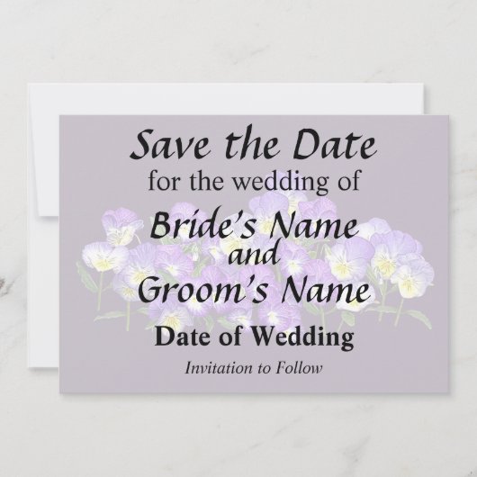 Save The Date Réunion de la famille Pansy (Devant)