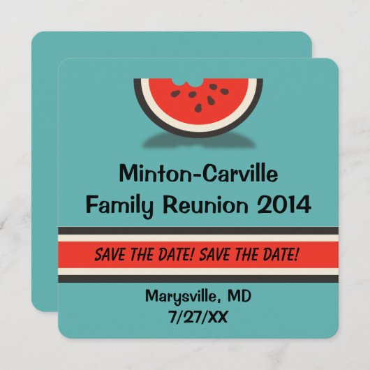 Save The Date Réunion familiale de pastèque Enregistrer la date (Devant / Derrière)