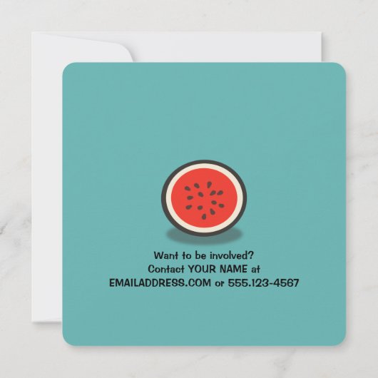 Save The Date Réunion familiale de pastèque Enregistrer la date (Dos)