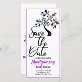 Save The Date Réunion Familiale Enregistrer La Date Modern Purpl (Devant / Derrière)