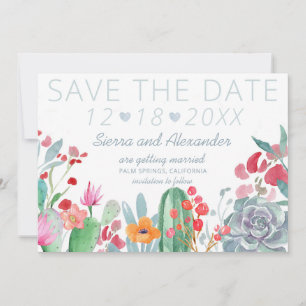 Save The Date Rêve du désert Boho Cactus Fleur sauvage Mariage