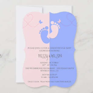 Save The Date Révéler le genre Rose Girl Blue Baby Boy Invitatio