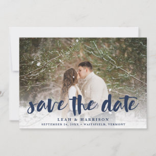 Save The Date Revêtement brossé avec fond floral   Photo