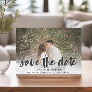 Save The Date Revêtement brossé avec fond floral   Photo