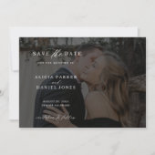 Save The Date Revêtement photo moderne mariage noir (Devant)