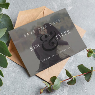 Save The Date Revêtement photo moderne mariage noir