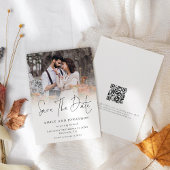 Save The Date Revêtement photo moderne QR Code Script Mariage