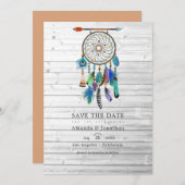 Save The Date Rêveur Amérindien Attrape-Rêves Mariage Bohème (Devant / Derrière)