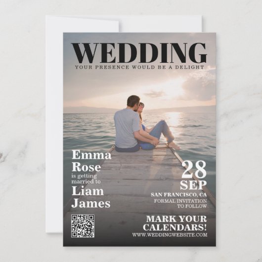 Save The Date Revue photo moderne Couverture unique Enregistrer (Devant)