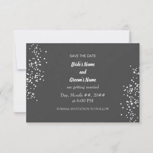 Save The Date Rhinestones Élégantes Enregistrer L'Invitation Dat (Devant)